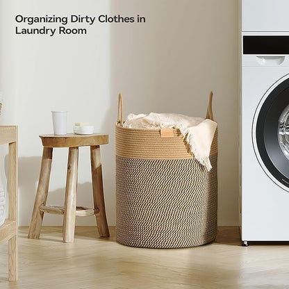 80L Laundry Hamper Basket, Baby Nursery Woven Storage Basket