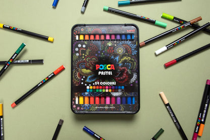 uni POSCA Wax Pastels, Assorted Set, 24 Pack