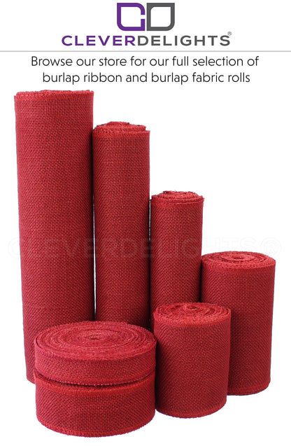 CleverDelights 6" Red Burlap Roll - Finished Edges - 10 Yards - Jute Burlap Fabric