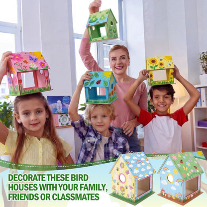 DoubleFill 20 Pack Wooden Bird Feeder Kits for Kids Make Your Own Bird Feeder Crafts Painting Kits DIY Birdhouse Building Crafts Children GITS for Outdoor Spring Summer Decor