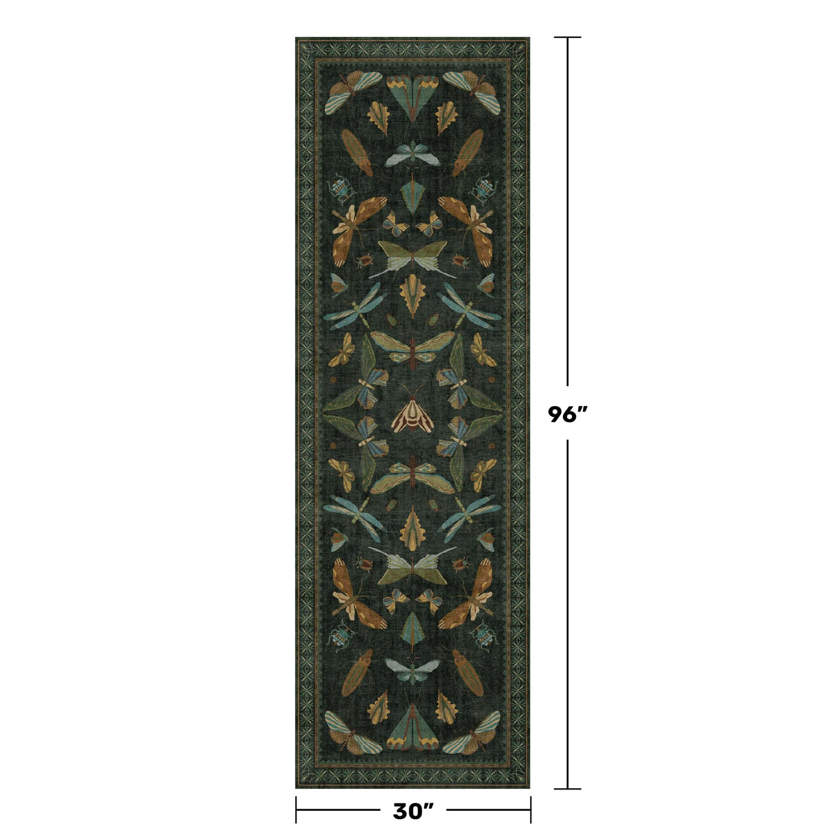 Hazo Haus 8 ft Long Hallway Runner Rug - Boho Green Rug for Kitchen Floor, Entrance Indoor, Washable Wide Runner Non Slip, Dark Green 2'6''x8'