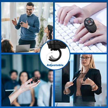 2 in 1 Presentation Clicker with Laser Pointer Finger Ring Clicker Rechargeable Presentation Clicker Long Distance PPT Clicker Remote Wireless Clicker Laser Pointer for Classroom Teacher Projector