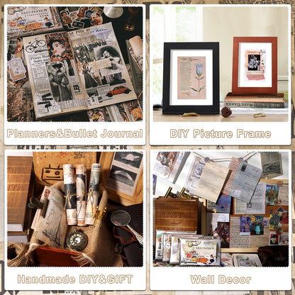 Draupnir 800pcs Vintage Junk Journal Supplies,Scrapbook Supplies Scrapbooking Paper and Stickers Ephemera for Art Aesthetic Journaling Kit Collage