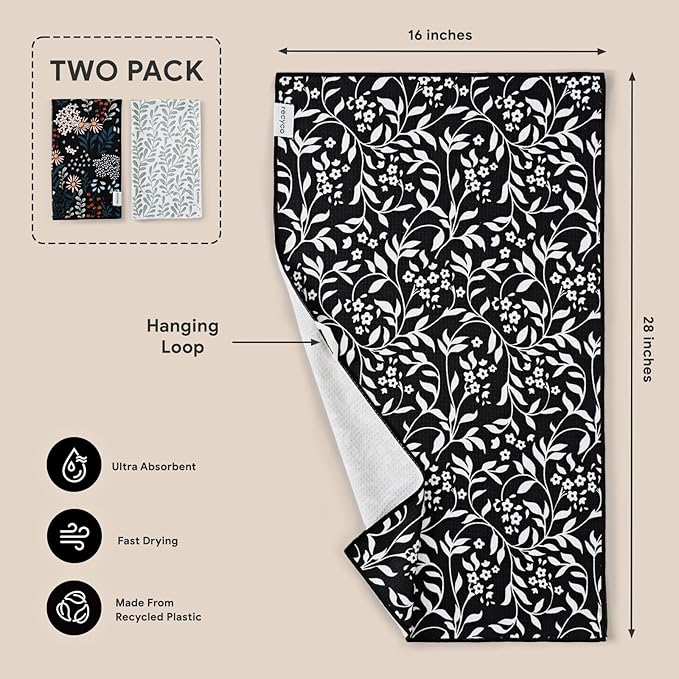 RECYCO Waffle Kitchen Towel Set of 2