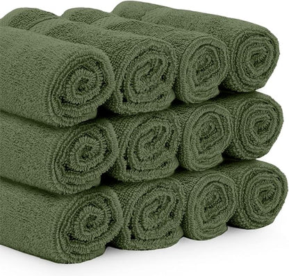 White Classic Luxury Cotton Washcloths 13x13 Inch