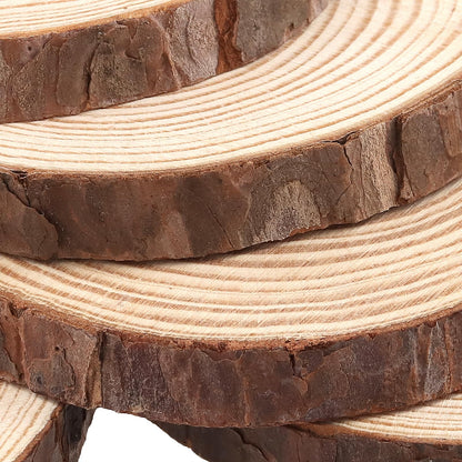 SOUJAP 100Pcs 3.5-4 Inch Natural Wood Slices, Unfinished Wooden Slices with Tree Bark, Wood Log Discs Circles for DIY Crafts, Centerpieces