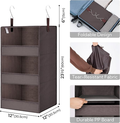 GRANNY SAYS 3 Shelf Hanging Closet Organizers and Storage, Collapsible Closet