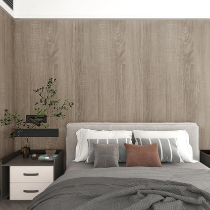Boobest 15.7"x 354" Gray Wood Wallpaper Textured Peel and Stick Wallpaper Wood Grain Contact Paper Waterproof Removable Faux Wood Wall Paper Decor for Furniture Cabinets Crafts Bedroom Living Room