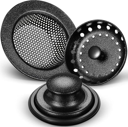 Mudder 3 Pcs Kitchen Sink Drain Strainer and Stopper Stainless Steel Garbage