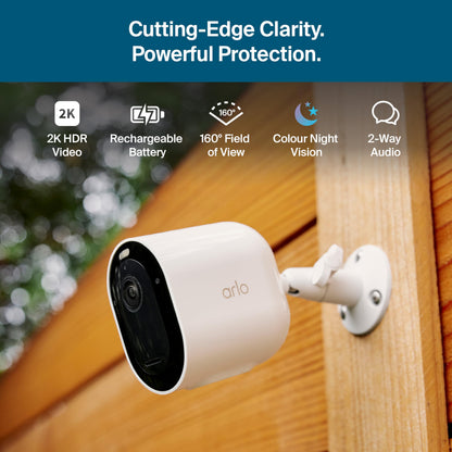 Arlo Pro Security Camera 2K HDR (6th Gen, 2025 Release) 3 Cam + 3 Solar Panels + 6 Months of Secure Plus Plan - Wireless Outdoor Camera, Battery Power, Person, Vehicle & Animal Detection, White
