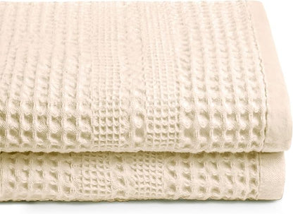 GILDEN TREE Waffle Towels for Bathroom, 100% Cotton Quick Dry Towel, Waffle