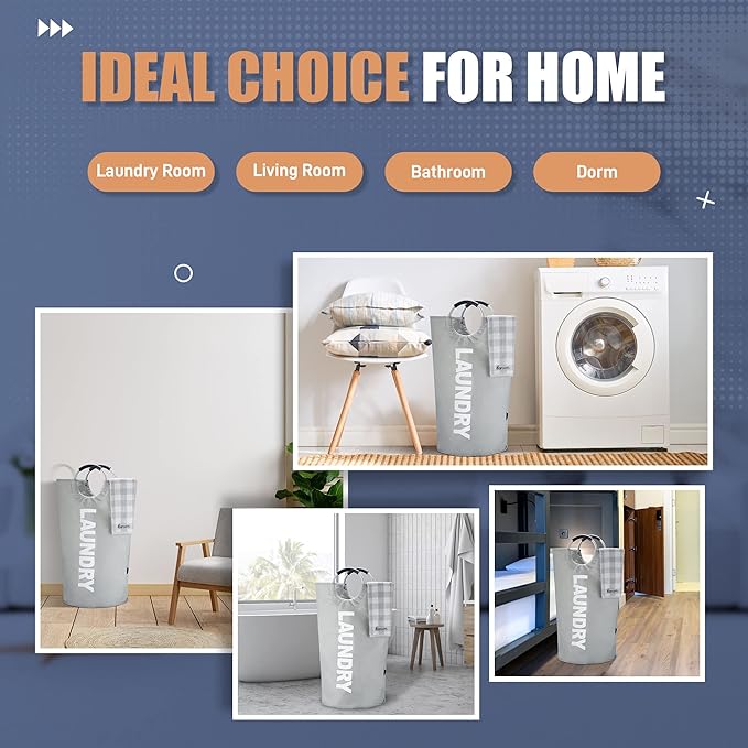 Caroeas 90L Laundry Basket, Waterproof Laundry Hamper, Laundry Bag
