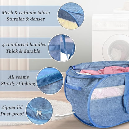 Upgraded 100L Extra Large Mesh Pop Up Laundry Hamper