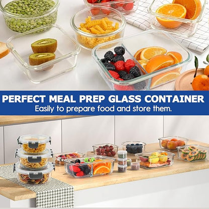 42pcs Glass Food Storage Containers