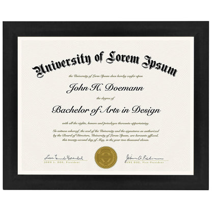 Americanflat 8.5x11 Diploma Frame with Shatter-Resistant Glass - Document Frames with Engineered Wood - Legacy Collection - Certificate Frame for Tabletop and Wall Display - Black
