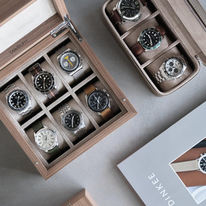 TAWBURY Luxury Wooden Watch Box for Men – Watch Organizer for Men | Watch Holder Organizer for Men | Mens Watch Case 6 Slot | Men Watch Box 6 Slot | Men Watch Storage Box | Small Watch Box Unisex
