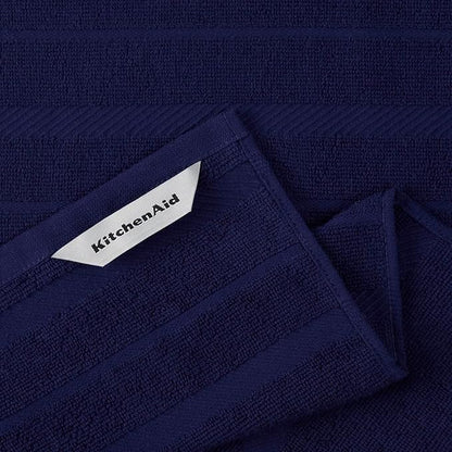 KitchenAid Albany Kitchen Towel 4-Pack Set, Cobalt Blue/White