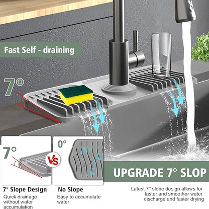 14.6-Inch Kitchen Sink Splash Guard Mat | 7° Slope