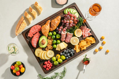 THETCHRY Walnut Cutting Boards For Kitchen, End Grain Wooden Cutting Board with Handle, Chopping Board Double Sided Charcuterie Boards For Meal Prep & Serving with Gift Box（Black Walnut）17”X13” X1”