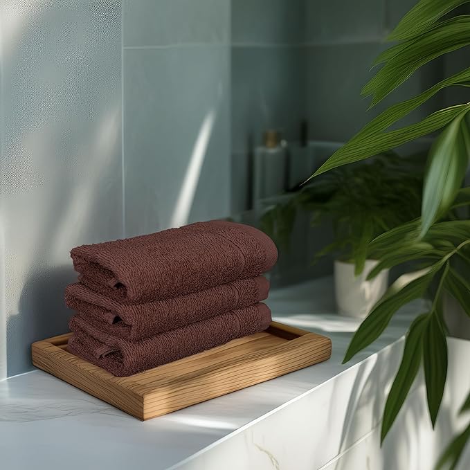 Tens Towels Pack of 12 Washcloths, 12 x 12 Inches, Lighter Weight, Quick to Dry