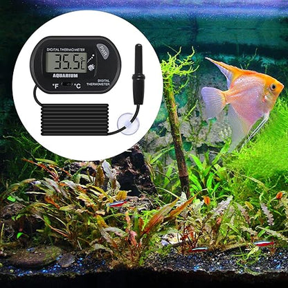 10 Pack Aquarium Thermometer with Large LCD Display - Fish & Reptile Tank Temperature Test