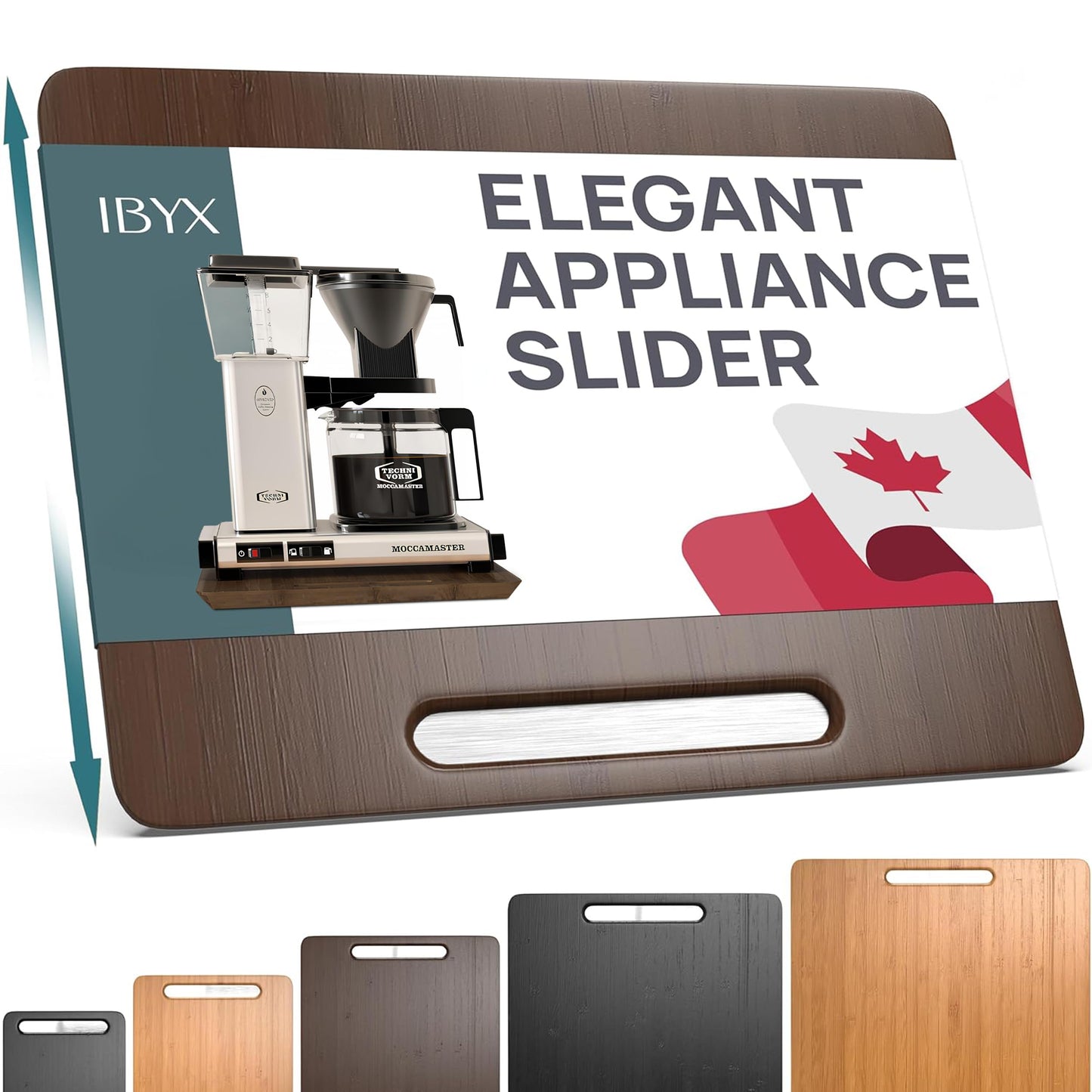Ibyx Elegant Round Sliding Tray for Your Pressure Cooker, Air Fryer & Heavy Kitchen Appliances - Sturdy, Slides Easily from Under The Cabinet (Natural, 13”)