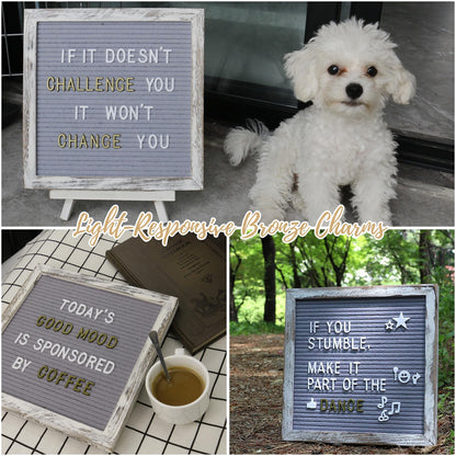 Antique Gold Letters for Letter Board Letters Only, 3/4 inch Message Board Letters for Felt Letter Board Signs (375 pcs) 0.75” Pre Cut Plastic Letterboard Letters Numbers Changeable Menu Board Symbols