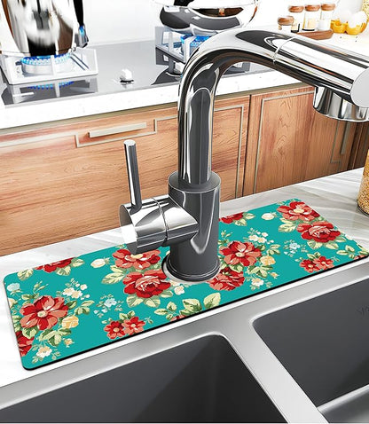 Kitchen Sink Splash Guard Faucet Mat Super Absorbent Fast Drying Mat Sink