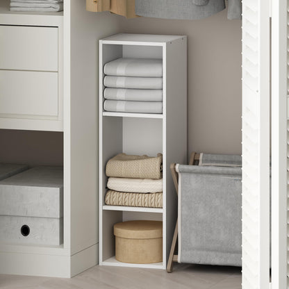 Furinno Reed 3-Tier Closet Organizers and Storage, Closet Organizer, Open Shelf Closet Storage, for Wardrobe, Bedroom, Living Room, 10-Inch Width, White