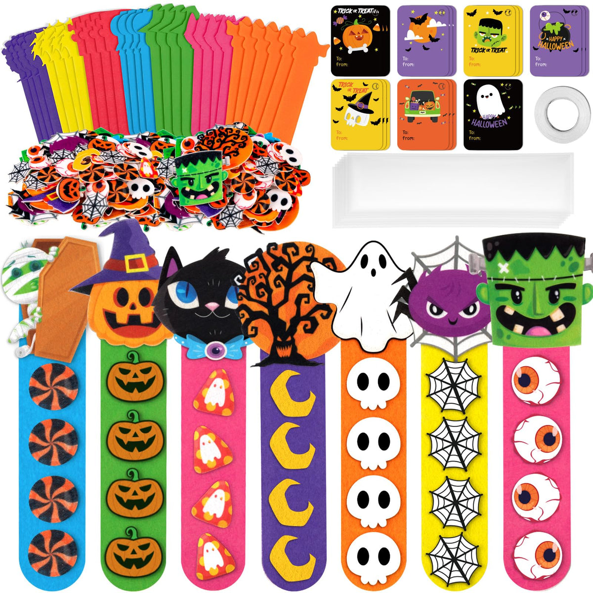 80UncleKimby 28 Sets Halloween Crafts for Kids DIY Bookmarks Kits Ages 4-8 Classroom Activities