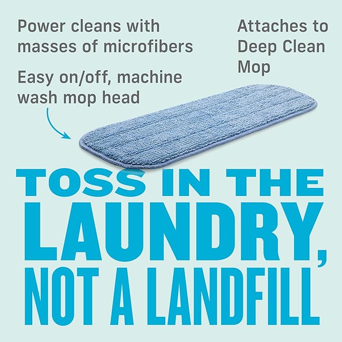 E-Cloth 4-Pack Deep Clean Mop Head, Microfiber Mop Replacement Head, Perfect