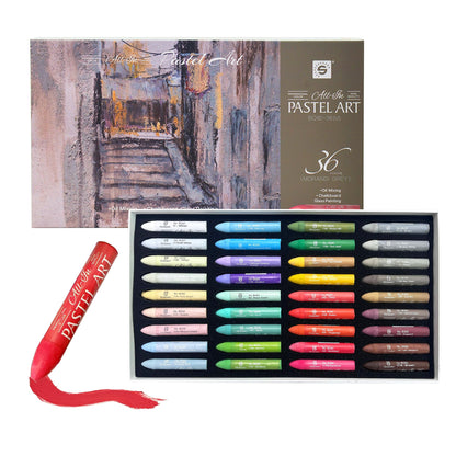 iCrayon Professional Oil Pastels Set – 36 Classic Colors, Rich Pigment & Smooth Blending, Artist-Grade Oil Pastels for Drawing, Sketching & Fine Art