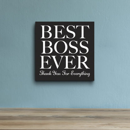 JennyGems Boss Gifts, Best Boss Ever Wooden Sign, Going Away Retirement Gifts, Shelf Decor and Wall Hanging, Made in USA