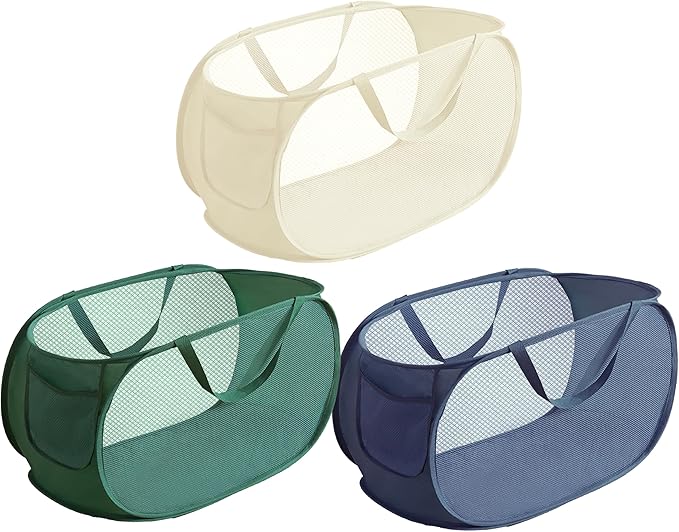 3 Pcs popup laundry hamper Sturdy Large Capacity collapsible laundry basket