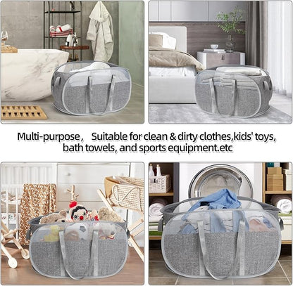 100L Collapsible Laundry Baskets, Tear Proof Pop Up Laundry Hamper