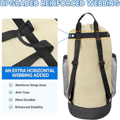 BALEINE 150L Laundry Bag Backpack, 900D Oxford Fabric Large Travel Laundry Bags
