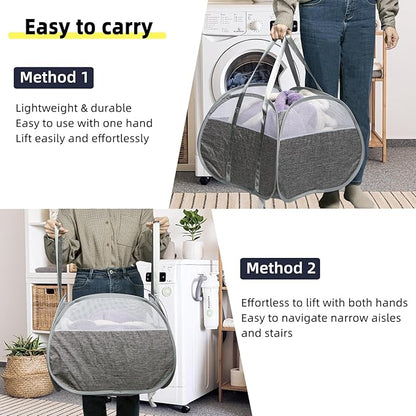 Collapsible Laundry Basket, 90L Foldable Pop-up Laundry Hamper