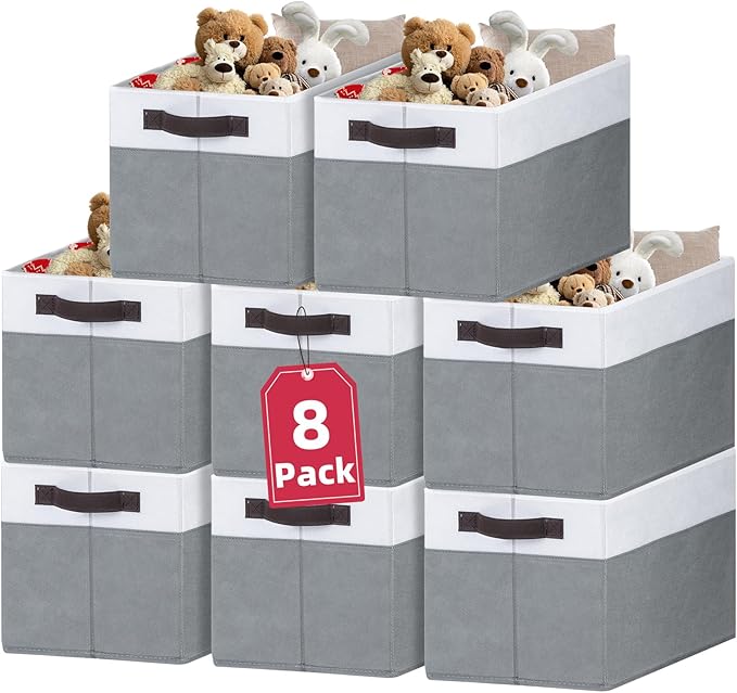 Criusia 8 Pack Closet Organizers and Storage Bins