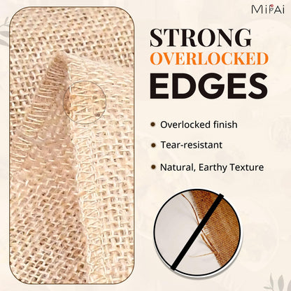 Mifai Burlap Table Runners 12in x 30 ft(10 Yards)-Cut to Your Length Burlap Roll -50 Yarns/10cm Density-Ecofriendly- Reusable- Perfect for Crafts, Décor, Gift Wrapping, DIY and Gardening