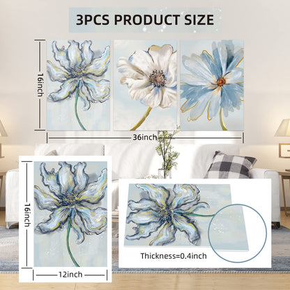 Acoustic Wall Art Acoustic Panels, 16X12 Inches Sound Proofing Padding, 3 Piece Acoustical Soundproof Wall Panels, Self Adhesive Noise Dampening Panels, Sound Absorbing Panels for Room Office, Studio