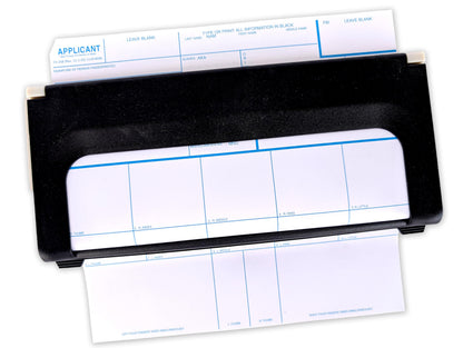 Crime Scene Complete FD-258 Fingerprinting Set - 100 FD-258 Cards - Card Holder - Mounted to a Wooden Base, XL Ink Pad