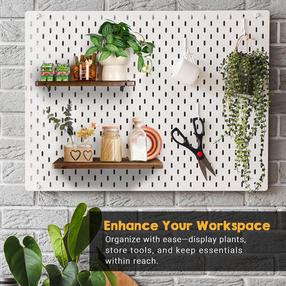 SEMPOMA 2 Pack Walnut Color Pegboard Shelf, Peg Board Organizer Accessories, Compatible with IKEA Skadis Pegboard for Home Office, Craft Room, Gaming