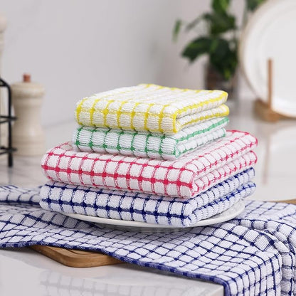 Homaxy Kitchen Towels and Dishcloths Set, 16 x 25 and 12 x 12 Inches, Super