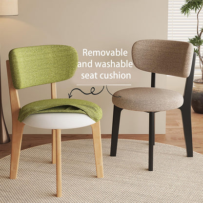 JS Space Solid Wood Dining Chairs Kitchen Chairs Set of 2 Mid Century Modern Dining Chairs with Wooden Frame and Upholstered Farmhouse Dining Room Chairs for Kitchen,Living Room