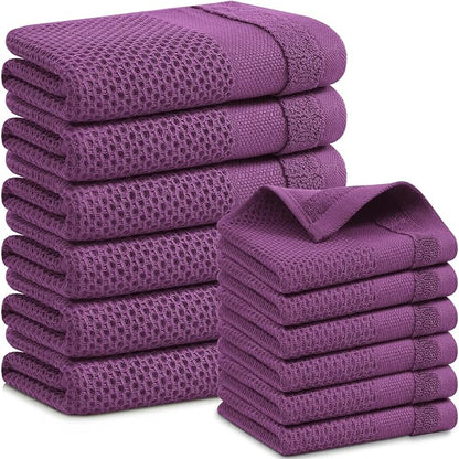Homaxy Kitchen Towels and Dishcloths Set, 12 x 12 and 13 x 28 Inches, Super