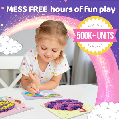 jackinthebox Poke Poke Art – Magical Theme, Mess-Free Fabric Art and Craft, Flower Pressing Kits, Gift for Kids, Girl Gifts, DIY Activity Boy Gift, Best Gift for Girls and Boys Ages 4 5 6 7 8