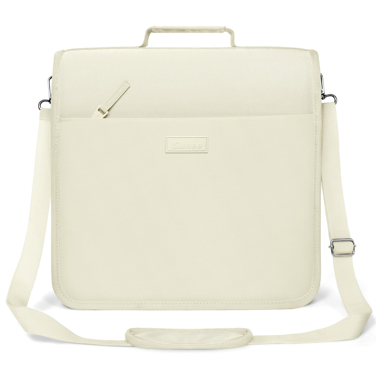 SUNEE Zipper Binder 3 Ring, 3 Inch O-Ring with Handle and Shoulder Strap, 600-Sheet Capacity, 5-Tab Expanding File Folder, Multi-Pockets for Middle School Organizer Binder with Zipper, Soft Beige