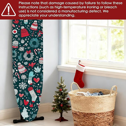 Nuxovilar Ironing Board Cover Winter Hats and Mittens Pattern Polyester 15x54