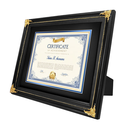 SIMON'S SHOP Diploma Frames 11x14 Matted to 8.5x11 Picture, Black Picture Frames 11 x 14 with Mat for 8.5 by 11 Certificates Documents