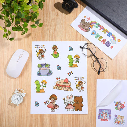 Feifeiya Washi Paper Sticker White Printable Multipurpose Copy Paper Inkjet Printer Compatible Full Sheet Letter Size Labels(30 Pcs,8.5 x 11 Inches)